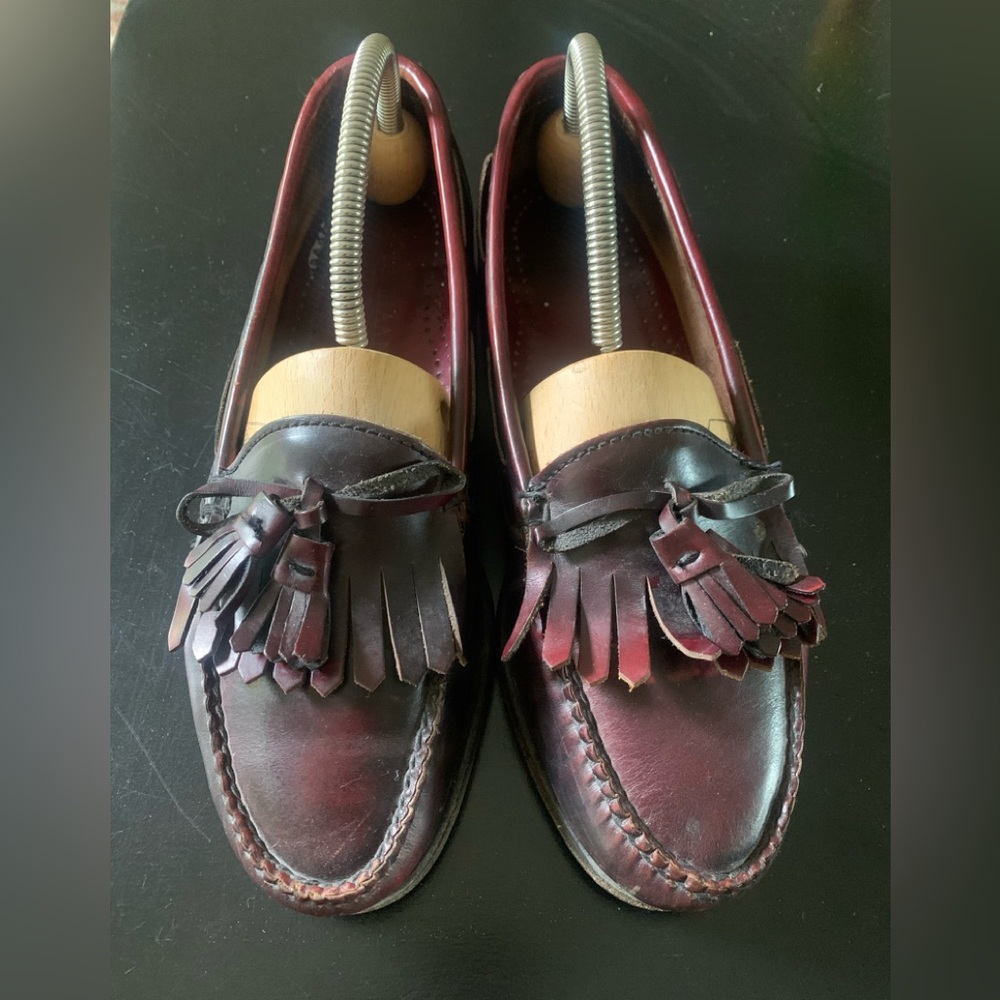 Cole Haan Loafers Size 9D Burgundy Pinch Tassel Preppy Dress Shoes Business